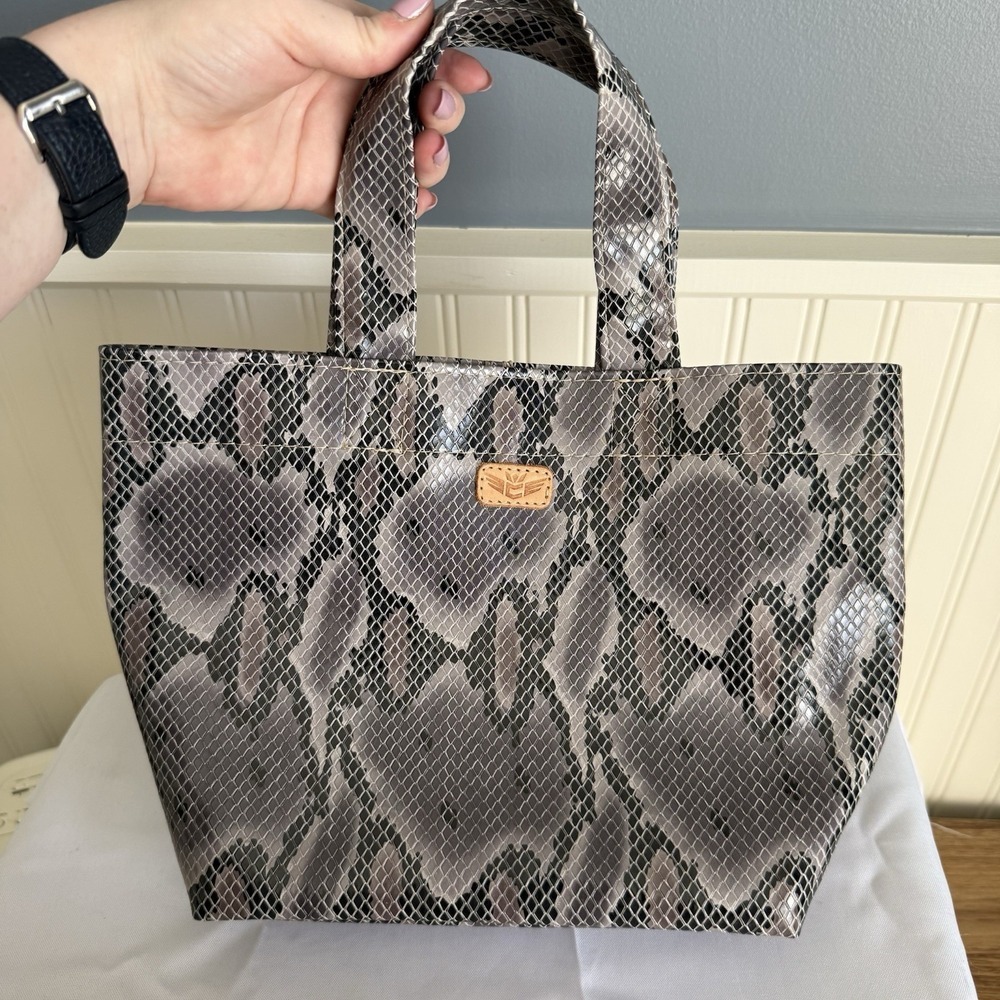Consuela Aurora Gray Small Snake Grab 'n' Go 7660 Tote Hand Bag Purse Retired